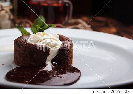 Chocolate fondant and ice cream Chocolate fondant and ice cream 26656488