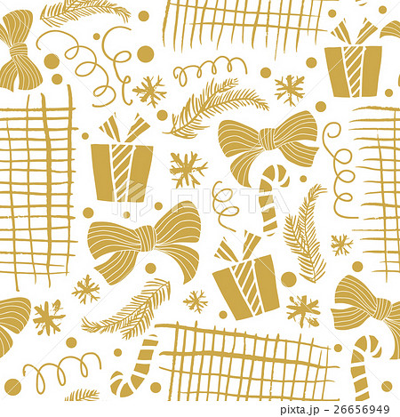 Seamless Holiday hand drawn pattern 26656949