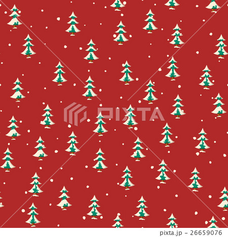 Seamless Christmas pattern with flat colored snowy 26659076