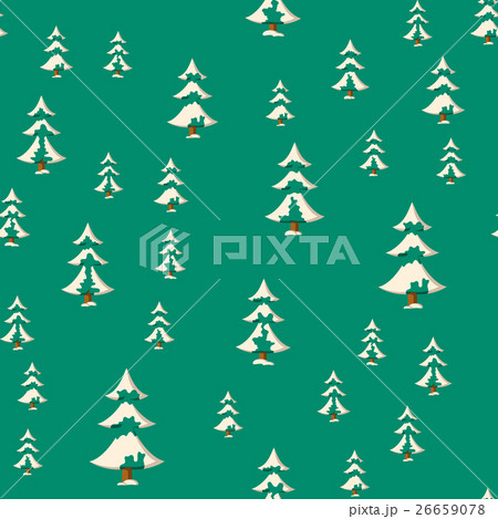 Seamless Christmas pattern with flat colored snowy 26659078