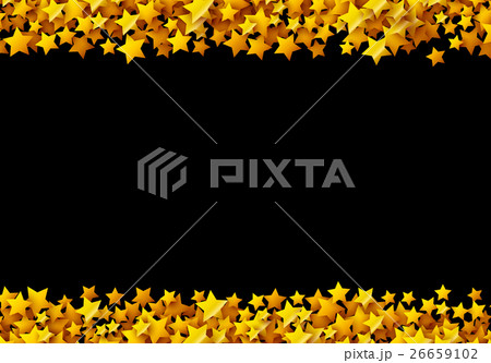 Golden stars glitter scattered on black in 26659102