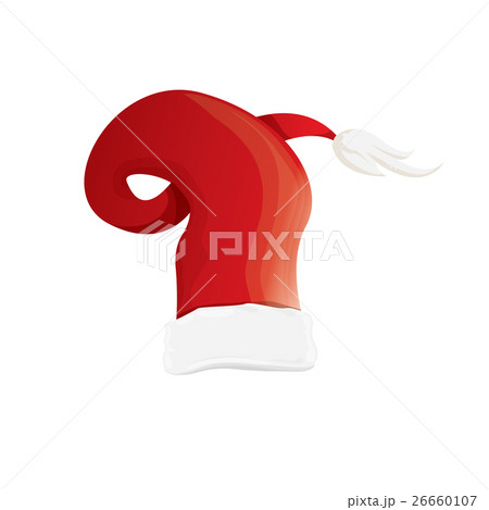 vector red santa hat isolated on white background 26660107