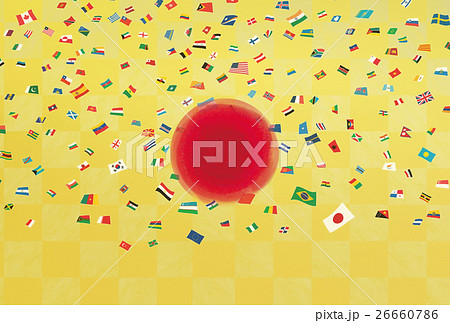 日の丸と紙吹雪と金箔 26660786