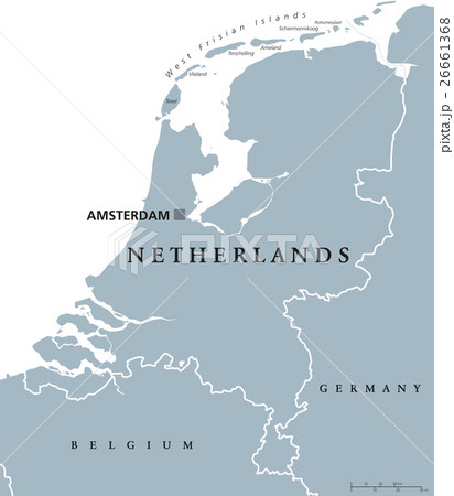 Netherlands political map gray colored Netherlands political map gray colored 26661368