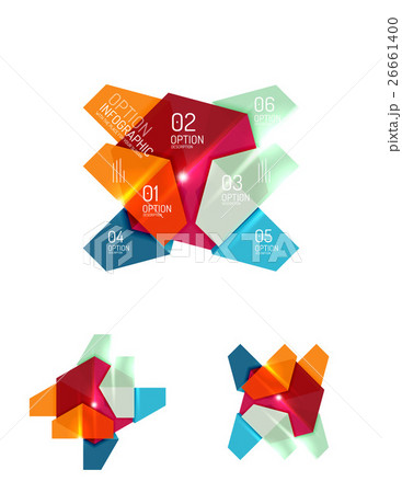 Set of abstract geometric paper graphic layouts 26661400