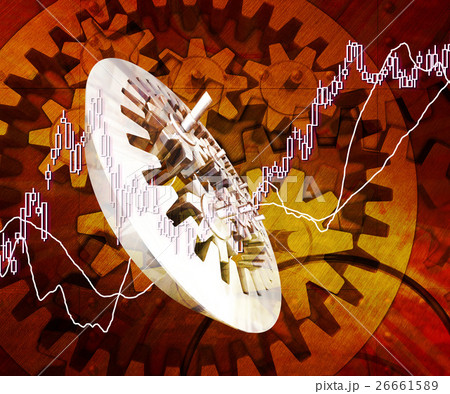 世界株式市場が歯車の連動で動く 26661589