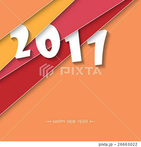 Happy new 2017 year. Greetings card.  26663022