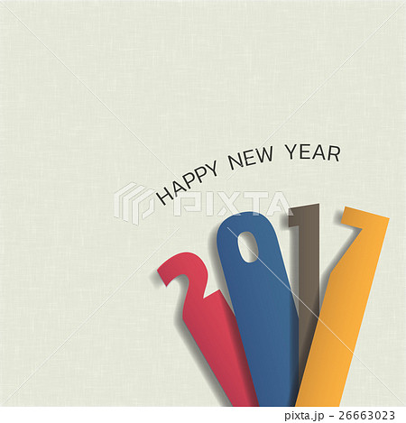 Happy new 2017 year. Greetings card. 26663023