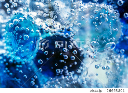 A set of glass balls in water with bubbles A set of glass balls in water with bubbles 26663801