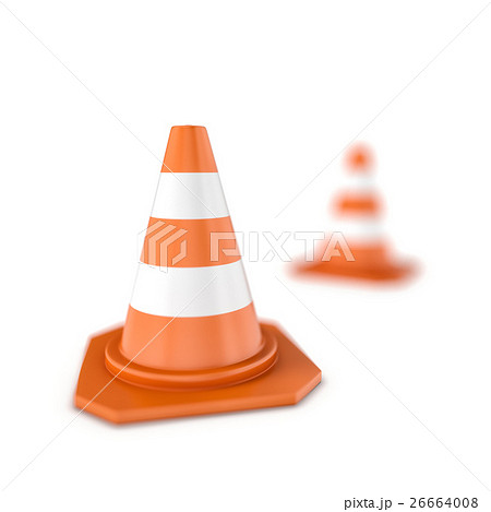 Rendering of close-up traffic cone and one Rendering of close-up traffic cone and one 26664008