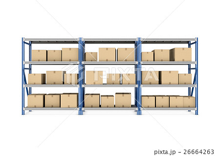 Rendering Three Metal Racks Put Together Withのイラスト素材