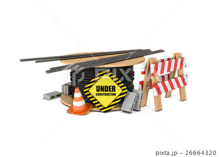 Rendering of cable drum with under construction 26664320