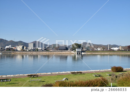 吉井川と西大寺と河原の風景 岡山県岡山市東区 吉井川と西大寺と河原の風景 岡山県岡山市東区 26666033