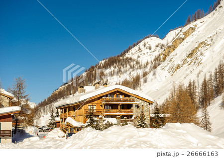 Alpine winter mountain landscape. Alpine winter mountain landscape. 26666163