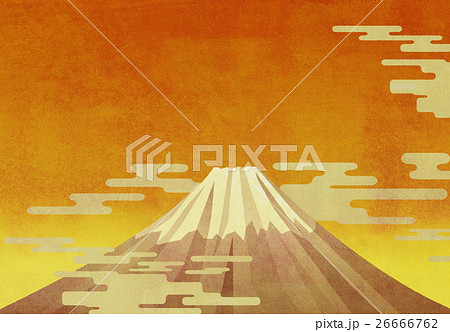 富士山 和風背景 シリーズ のイラスト素材