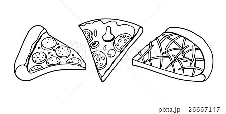 Vector Pizza Slice Drawingのイラスト素材