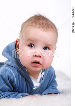 cute little boy on white 26668080