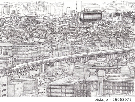 都市風景のイラスト素材