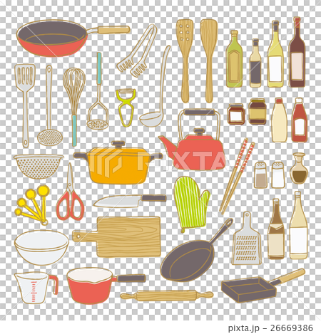 手書き　キッチンツール　調味料 26669386