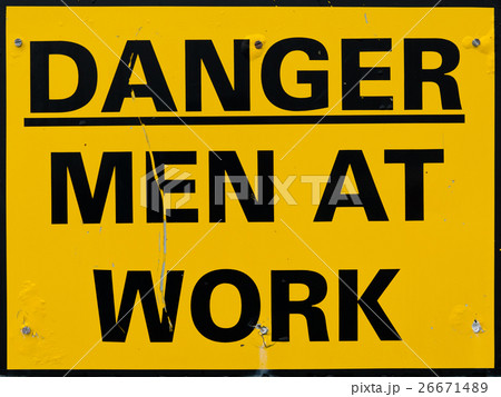 Yellow Men At Work Sign Yellow Men At Work Sign 26671489