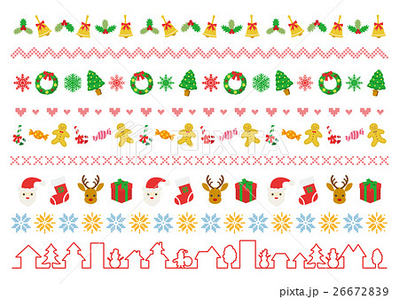 Christmas Line Material Set Stock Illustration