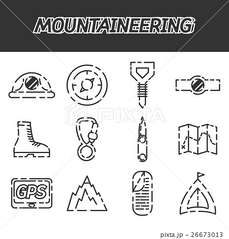 Mountaineering icon set Mountaineering icon set 26673013