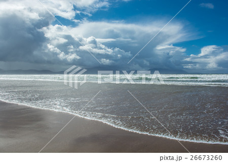 Sandy Beach with Clouds in Ireland Sandy Beach with Clouds in Ireland 26673260