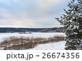 Snowy pond with Trees in snow 26674356