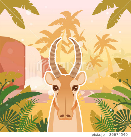 Saiga on the Jungle Background 26674540