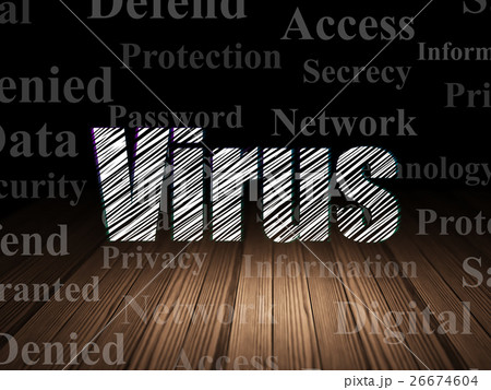 Security concept: Virus in grunge dark room Security concept: Virus in grunge dark room 26674604
