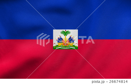 Flag of Haiti waving, real fabric texture Flag of Haiti waving, real fabric texture 26674814