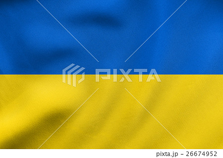 Flag of Ukraine waving, real fabric texture Flag of Ukraine waving, real fabric texture 26674952