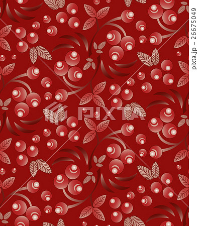 Seamless berry pattern with bunch of rowan Seamless berry pattern with bunch of rowan 26675049