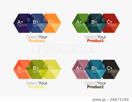 Set of abstract geometric hexagon design with 26675290