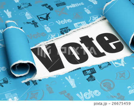Politics concept: black text Vote under the piece Politics concept: black text Vote under the piece 26675459