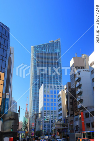 虎の門ヒルズと東京タワーの朝景 26677249
