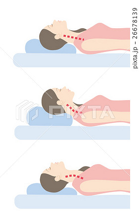 睡眠の体勢_枕の高さ 睡眠の体勢_枕の高さ 26678139