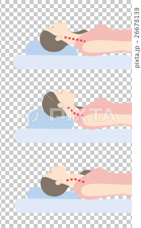 睡眠の体勢_枕の高さ 睡眠の体勢_枕の高さ 26678139