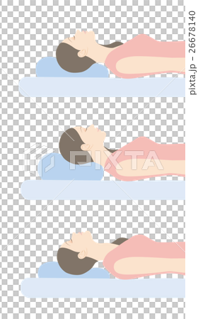 睡眠の体勢_枕の高さ 26678140