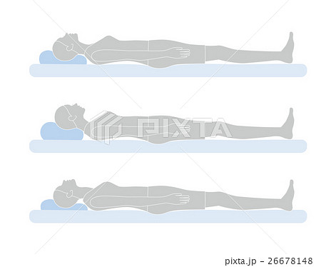 睡眠の体勢_枕の高さ 26678148