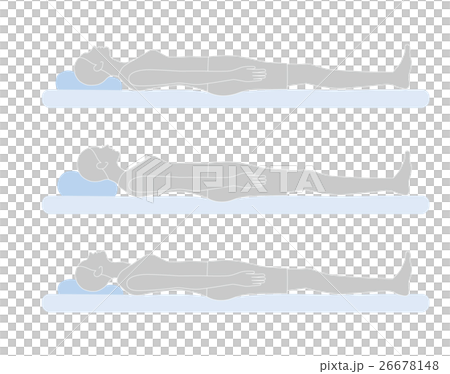 睡眠の体勢_枕の高さ 26678148