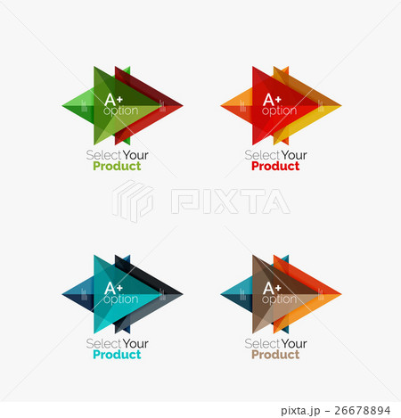 Set of triangle infographic layouts with text and 26678894