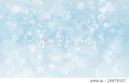 Merry christmas snowflakes blurred background 26679107