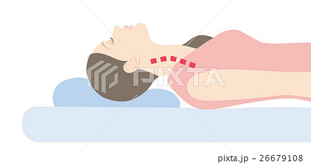 睡眠の体勢_低すぎ枕 睡眠の体勢_低すぎ枕 26679108