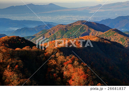 丹沢・塔ノ岳から見る紅葉の鍋割山稜 26681837