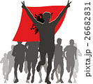 Athlete with the Albania flag at the finish 26682831
