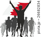 Athlete with the Bahrain flag at the finish 26682834