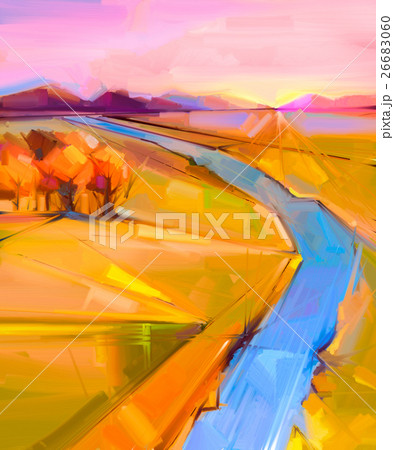 Abstract colorful oil painting landscape on canvas Abstract colorful oil painting landscape on canvas 26683060