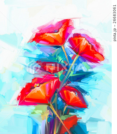 Abstract oil painting of spring flower 26683061