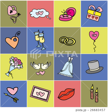 Colored icon set - Wedding, marriage, bridal 26683457